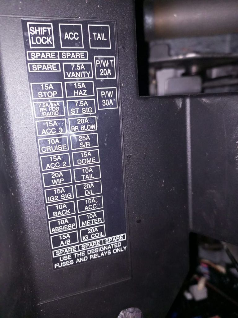 2008 Suzuki Grand Vitara JT fuse box diagram