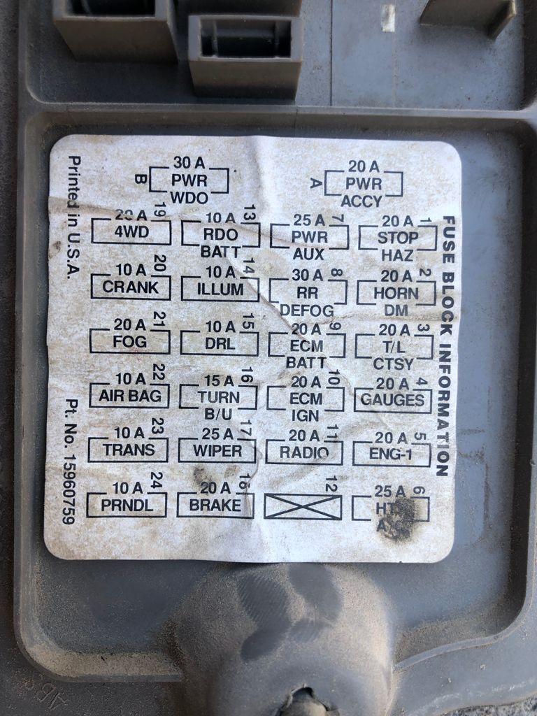 1991 chevy s10 cigarette lighter fuse Is there a in 91 Silverado? 1996 Chevrolet S10 Cigarette lighter